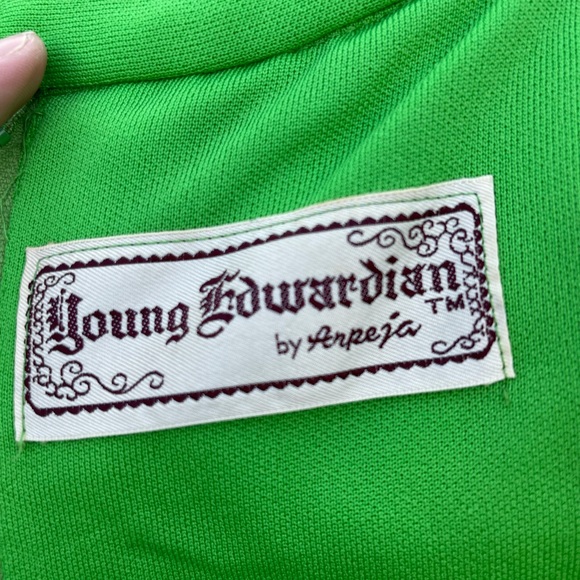 Vintage Young Edwardian By Arpeja Green Tank Cocktail Dress - Picture 9 of 9